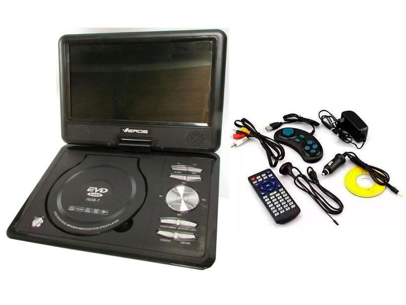 Dvd Play portatil Tv Digital 7polegadas Verde modelo dj-is07 - Dvd